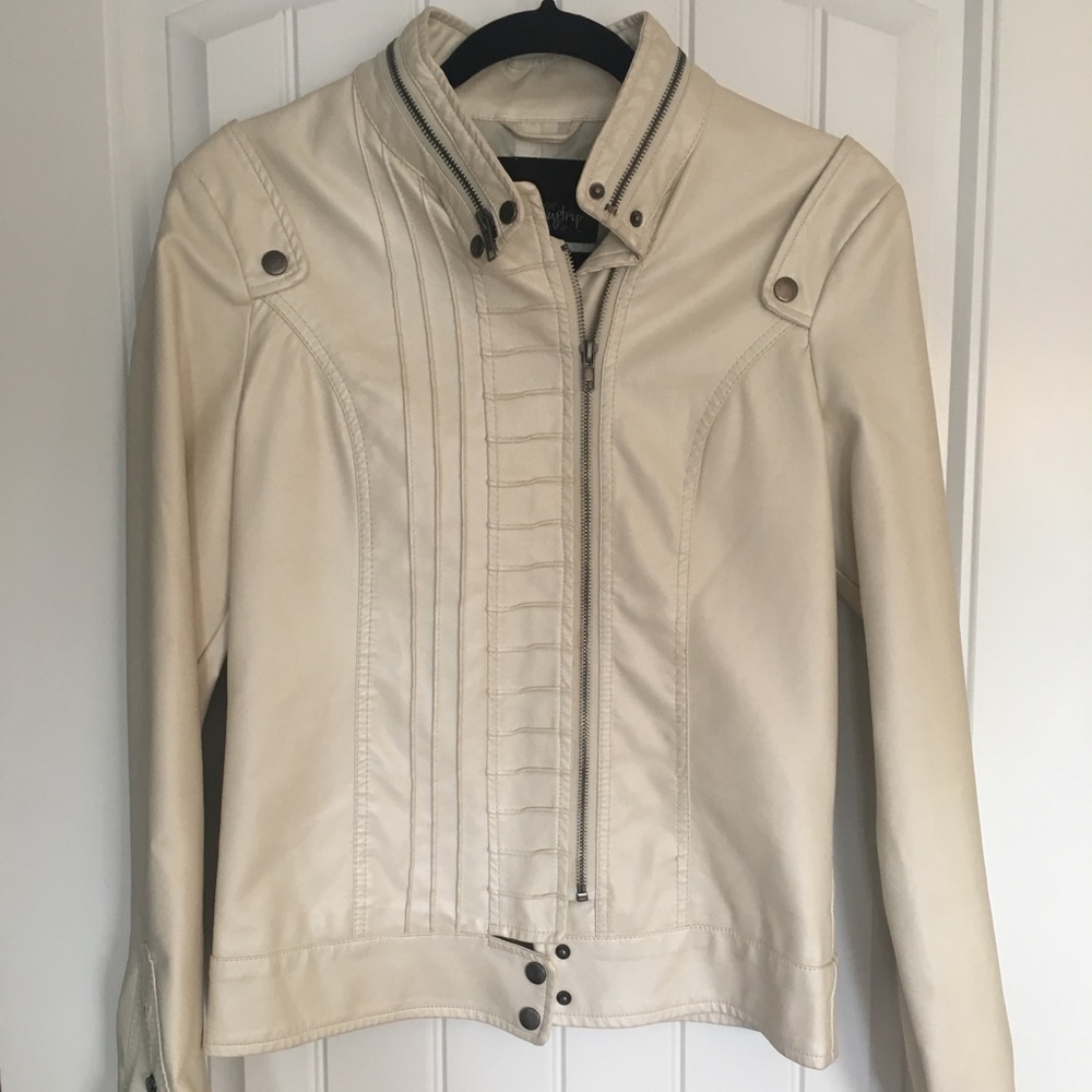 Daytrip Ivory Faux Leather Jacket